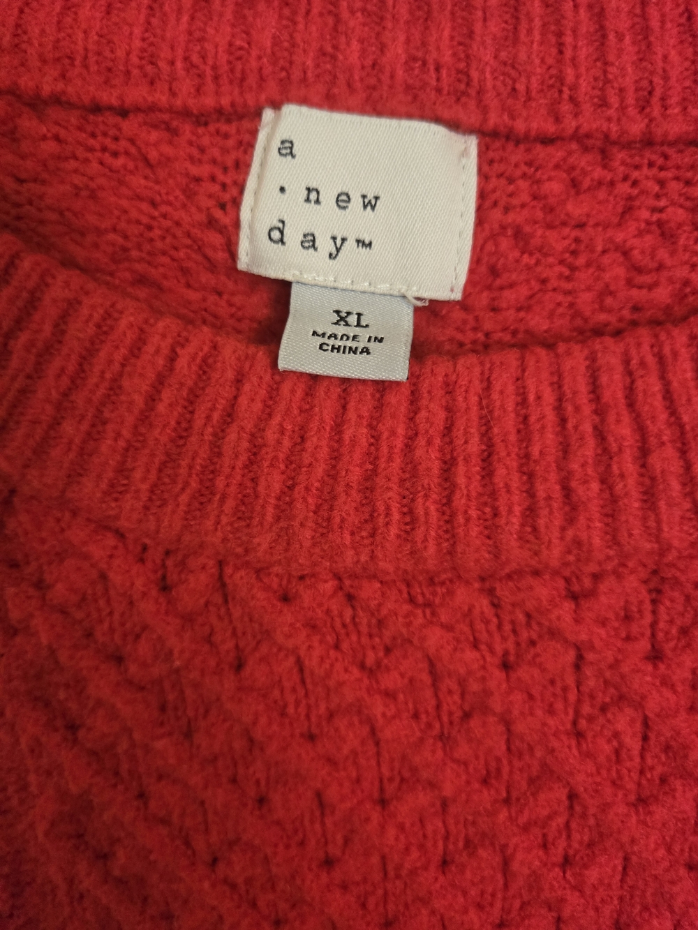 a new day Red Cable-Knit Crewneck Sweater - Picture 3 of 3